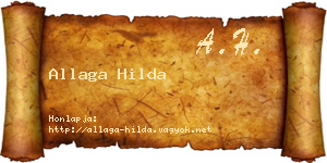 Allaga Hilda névjegykártya
